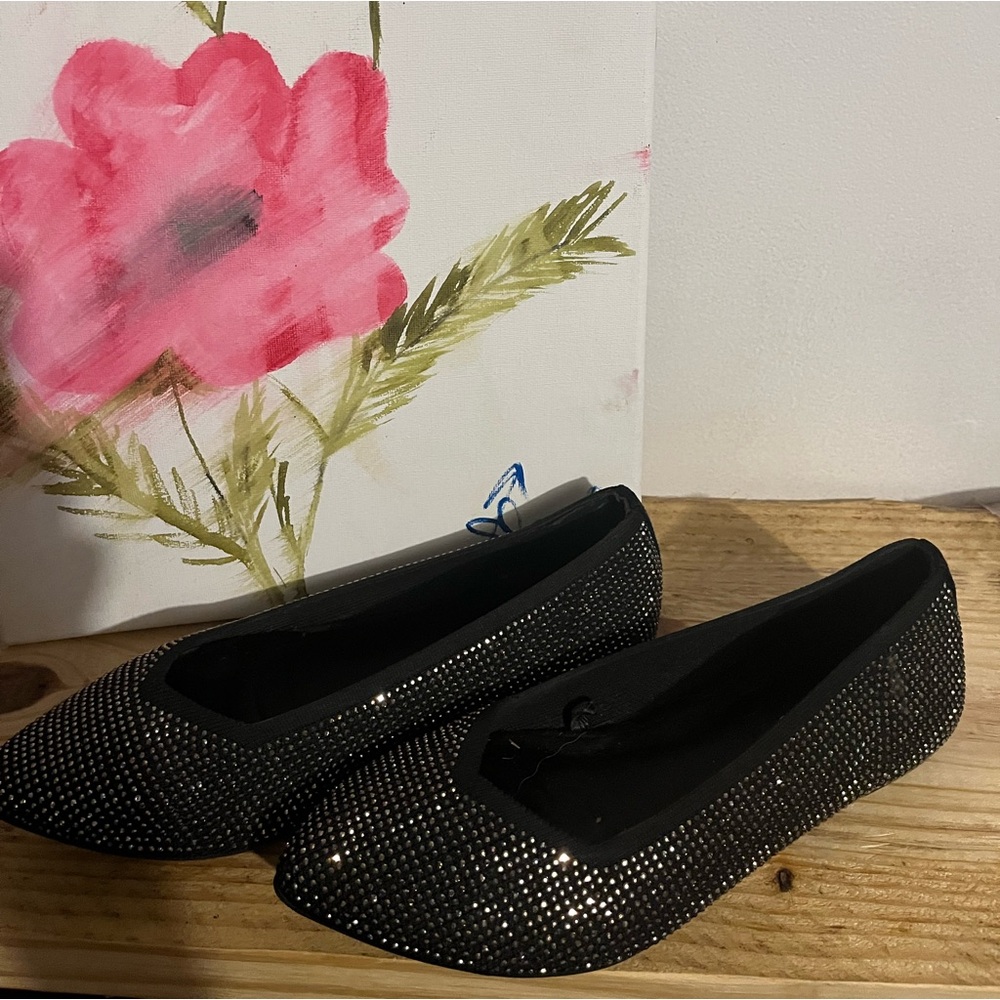 Sparkly black flats